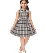 Grey plain cotton kids-frocks