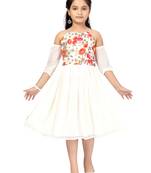 White embroidered nylon kids-frocks