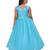 Turquoise printed polyester kids-girl-gowns