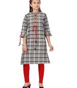 Grey plain cotton girls-top-bottom