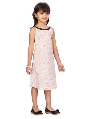 White printed cotton kids-frocks 5