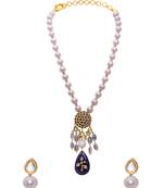 Pink White Blue Gold Tone Necklace Set