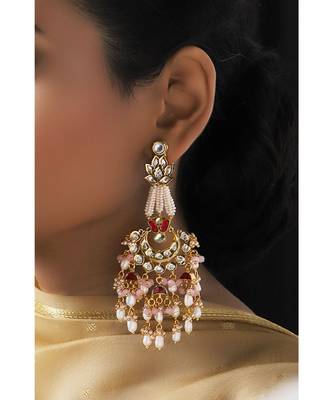 Asthetic Red Pink and White Chandbali 4