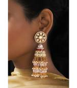 Shimmery Red Pink and White Decorative Jhumki