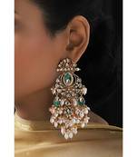 White and Green Takkar Pan Chandiler Jhumka