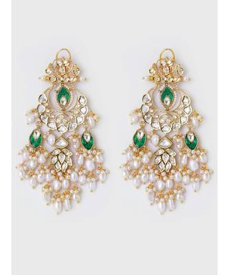 White and Green Takkar Pan Chandiler Jhumka 2