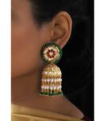 Green Red White Hydro Rubies Jhumka