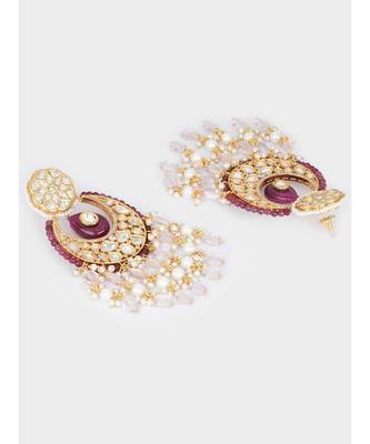 Red Pink White Fasinating Chandelier Chandbali 3
