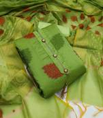 Green jacquard banarasi salwar