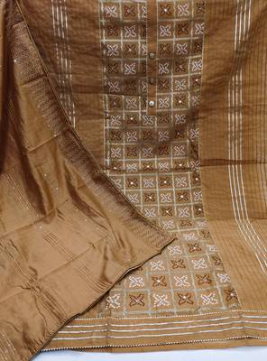 Brown bandhej chanderi salwar 2