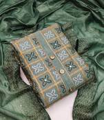 Green bandhej chanderi salwar