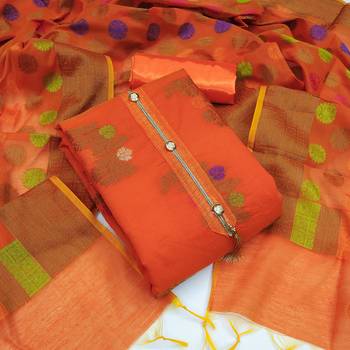 Orange jacquard banarasi salwar 1