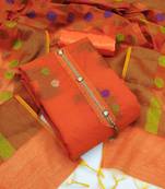 Orange jacquard banarasi salwar