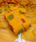 Yellow Jacquard Banarasi Salwar