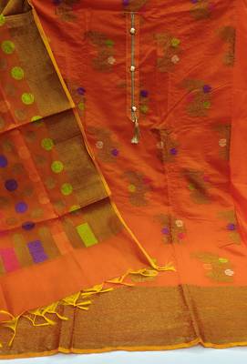 Orange jacquard banarasi salwar 2