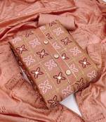 Peach bandhej chanderi salwar