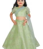 Kids Pista Readymade Lehenga Choli For Girls 