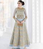 Light-blue embroidered georgette salwar