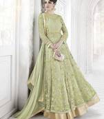 Light-green embroidered net salwar