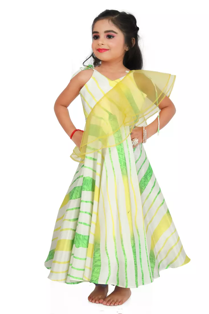 Kids Pista Silk Lehenga Choli For Girls 