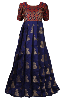 Shivangi Blue Tafetta Jimikki Long Gown 1