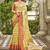 Yellow woven silk saree with blouse