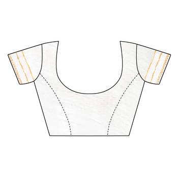 White woven lycra saree with blouse 2