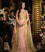 Baby-pink embroidered georgette salwar