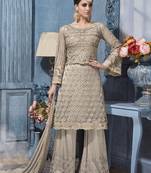 Grey embroidered net salwar