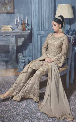 Grey embroidered net salwar 4