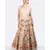 JUTE LEHENGA WITH HAND-BLOCK PRINTED POLKA DOTS & FLAMINGOES & FURR  BALLS