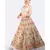 JUTE LEHENGA WITH HAND-BLOCK PRINTED POLKA DOTS & FLAMINGOES & FURR  BALLS