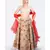 JUTE LEHENGA WITH HAND-BLOCK PRINTED POLKA DOTS & FLAMINGOES & FURR  BALLS