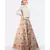 JUTE LEHENGA WITH HAND-BLOCK PRINTED POLKA DOTS & FLAMINGOES & FURR BALLS