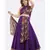 PURPLE LEHERIYA LEHENGA WITH GOLD BORDER ON EDGES, FLORAL DUPATTA