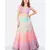 MULMUL MULTI-COLOURED LEHENGA WITH GOTA BORDER, BLOCKPRINTED DUPATTA