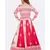 MAGENTA LEHENGA WITH PATCH & GOTA PEPLUM JACKET OF WEAVED FABRIC WITH OPEN ZIP