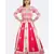 MAGENTA LEHENGA WITH PATCH & GOTA PEPLUM JACKET OF WEAVED FABRIC WITH OPEN ZIP
