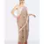 JUTE COLD-SHOULDER SAREE WITH POLKA DOTS & FLAMINGOES HAND-BLOCK