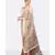 JUTE COLD-SHOULDER SAREE WITH POLKA DOTS & FLAMINGOES HAND-BLOCK