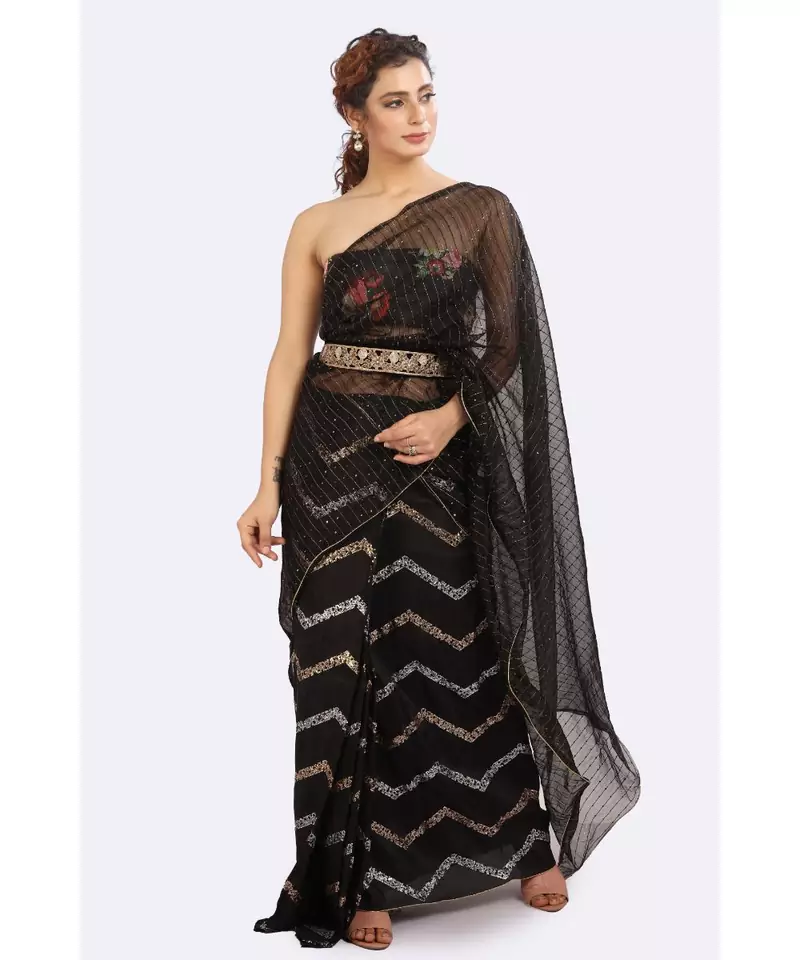TWO PIECE EMBROIDERED SAREE