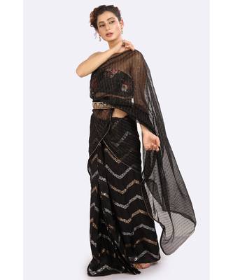 Two Piece Embroidered Saree 4