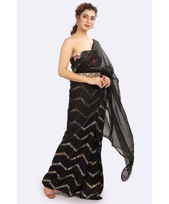 Two Piece Embroidered Saree 5