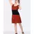 RED POLY-ORGANZA TRENCH COAT