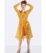 Yellow Poly Organza Trench Coat