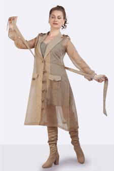 BEDGE POLY-ORGANZA TRENCH COAT