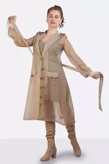 Bedge Poly Organza Trench Coat