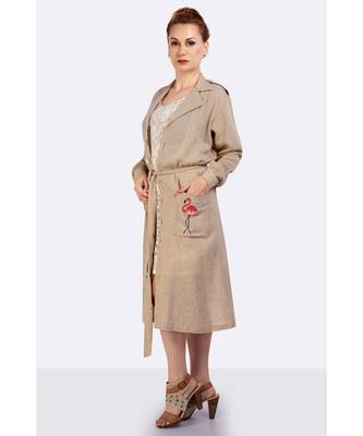 Handloom Jute Trench Coat 4