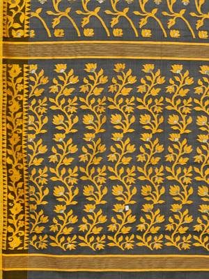 Grey woven silk cotton saree  3