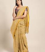 Yellow woven silk cotton saree 